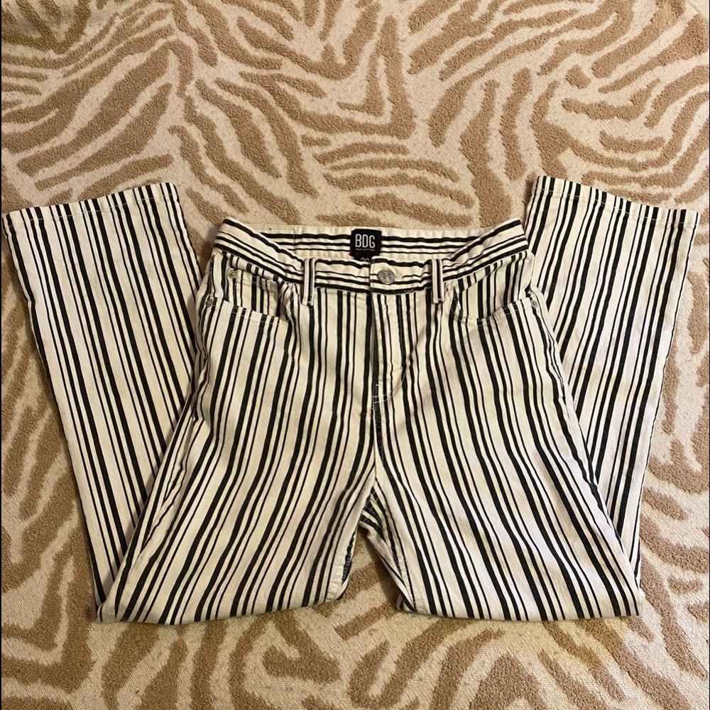 BDG High Rise Black & White Striped Jean